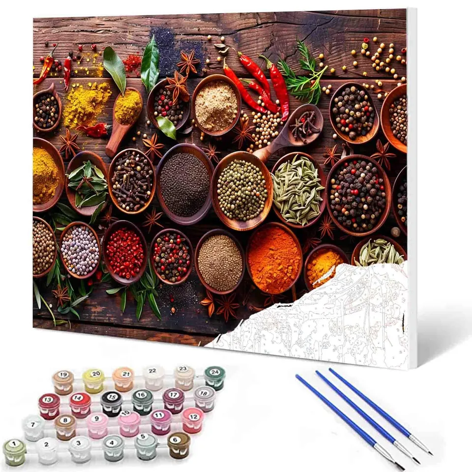 tucocoo-paint-by-numbers-gew-rze-malen-nach-zahlen-40x50-k-che image 1