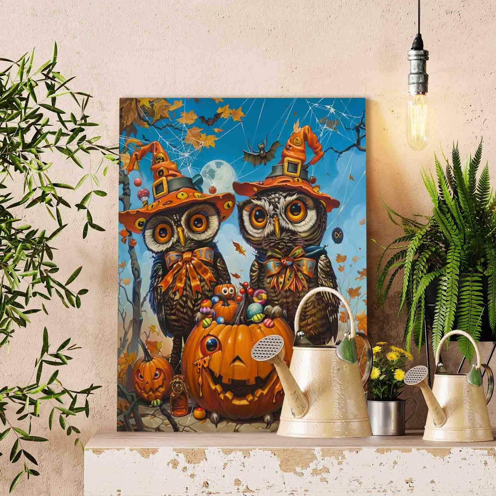 tucocoo-paint-by-numbers-owls-halloween-candy-pumpkins-40x50cm image 2