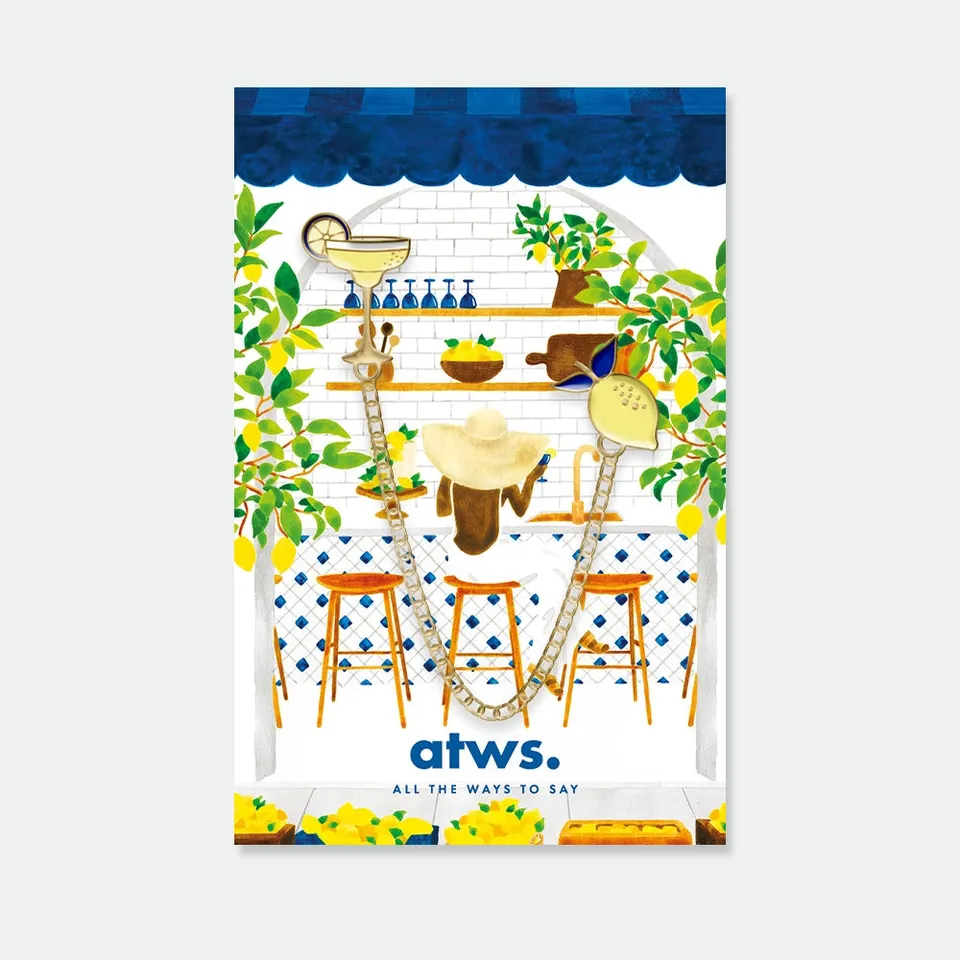 all-the-ways-to-say-margarita-chain-pins-gold-emaille-duo image 1
