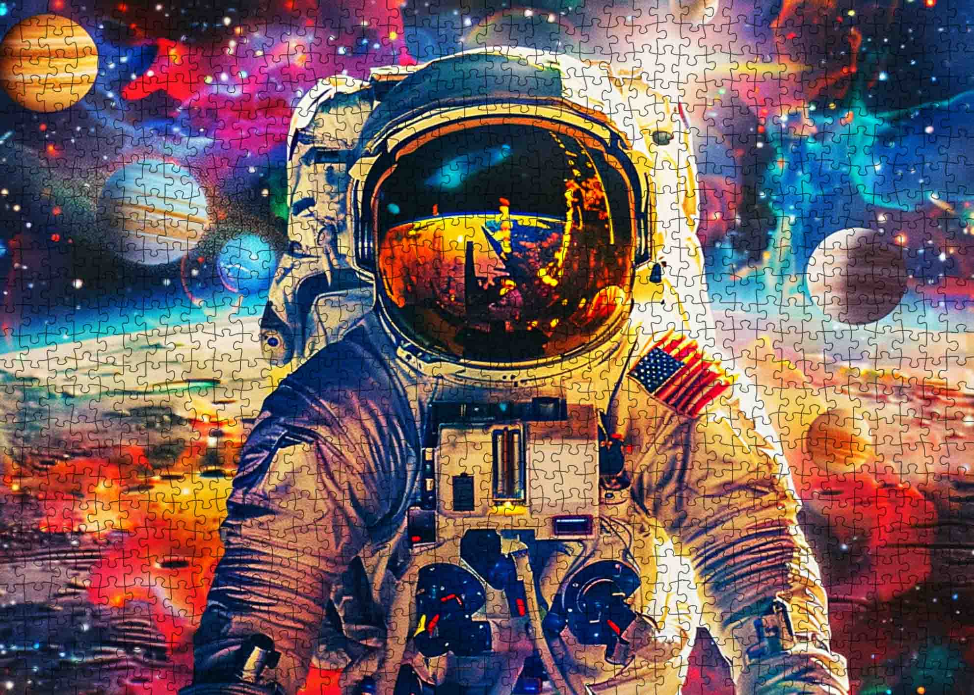 tucocoo-astronaut-shining-golden-sunlight-puzzle-1000-teile-space image 2