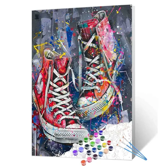 tucocoo-graffiti-red-sneakers-malen-nach-zahlen-40x50 image 1