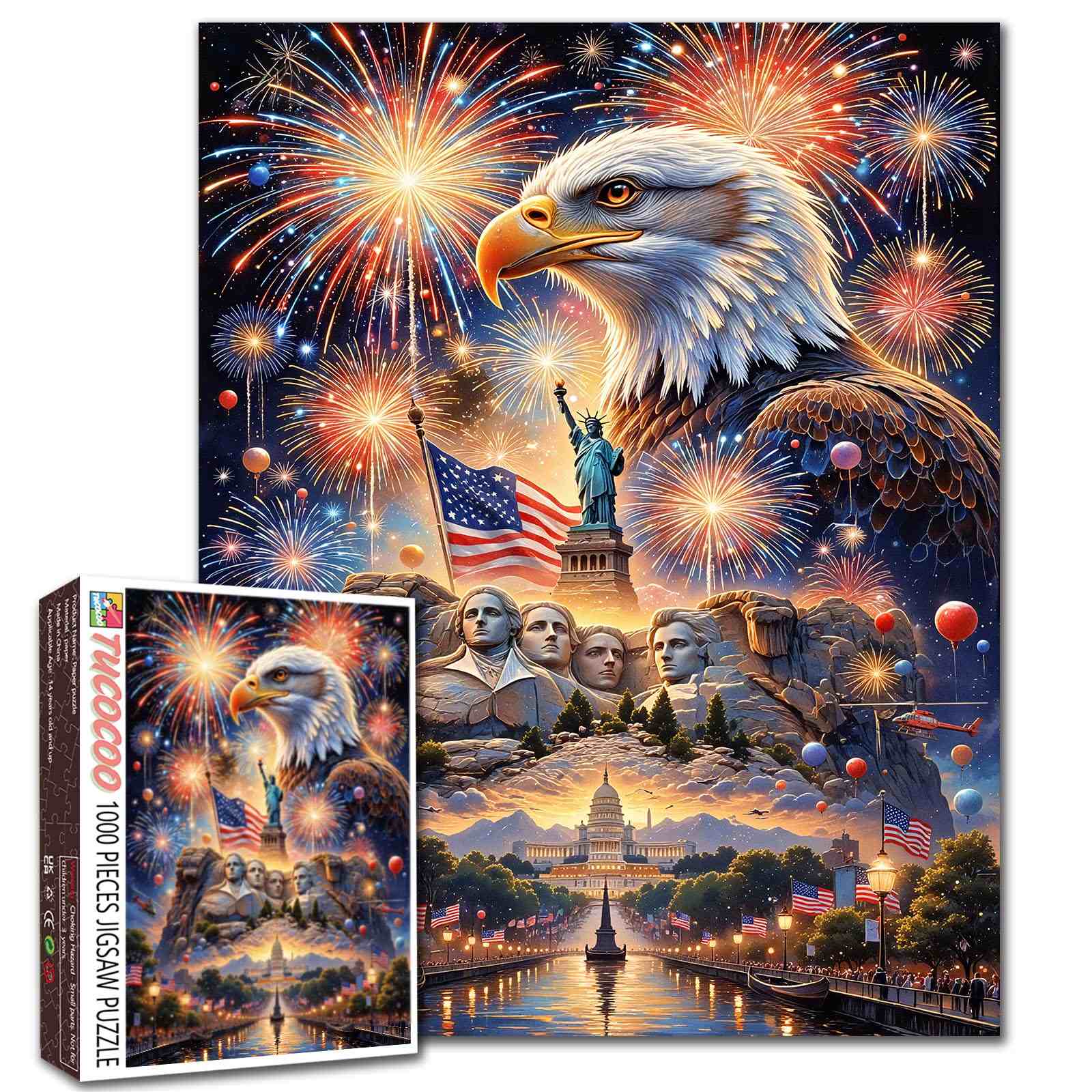 tucocoo-american-freedom-fireworks-puzzle-1000-teile-adler image 1