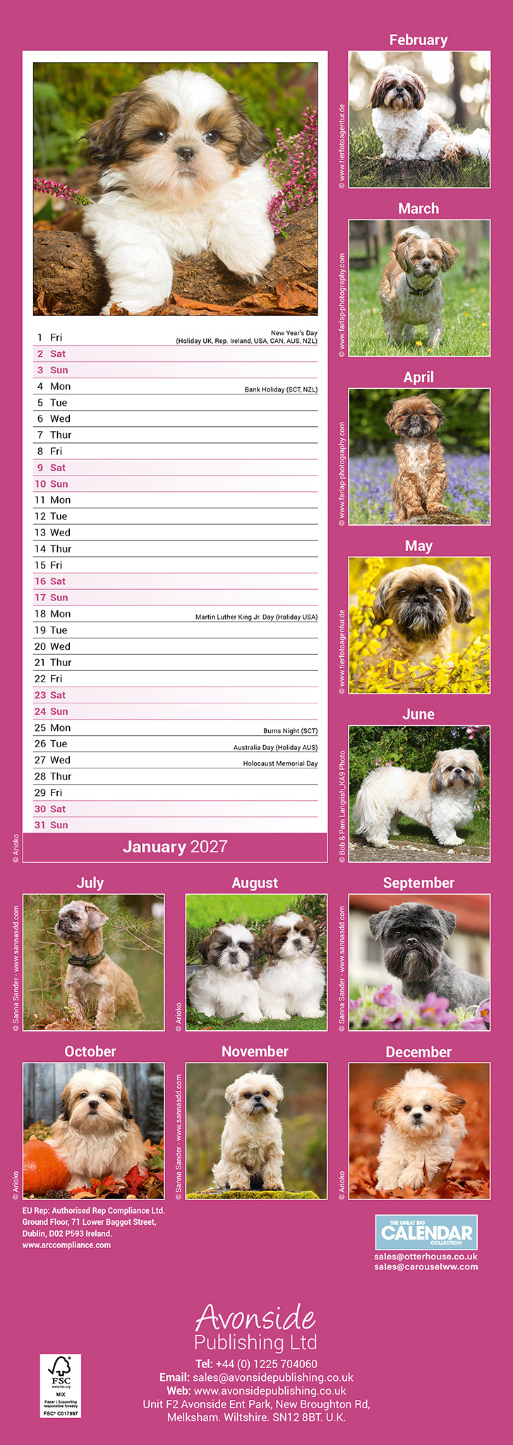 otter-house-shih-tzu-slim-kalender-2027-hunde-wandkalender image 2