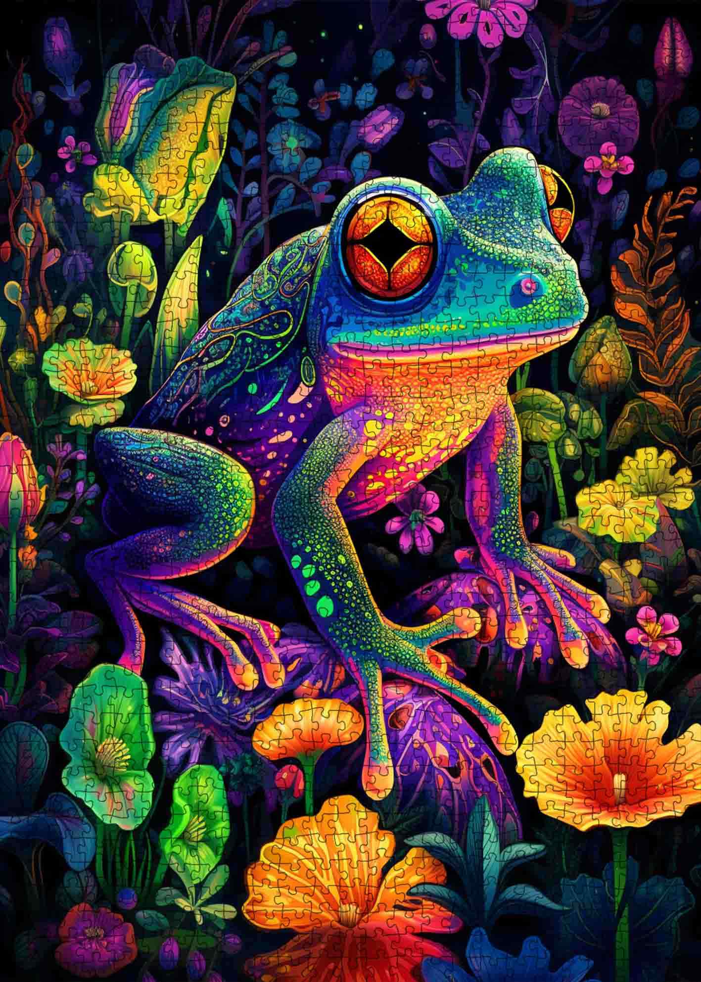 tucocoo-neon-frog-fantasy-puzzle-1000-teile-frosch image 2