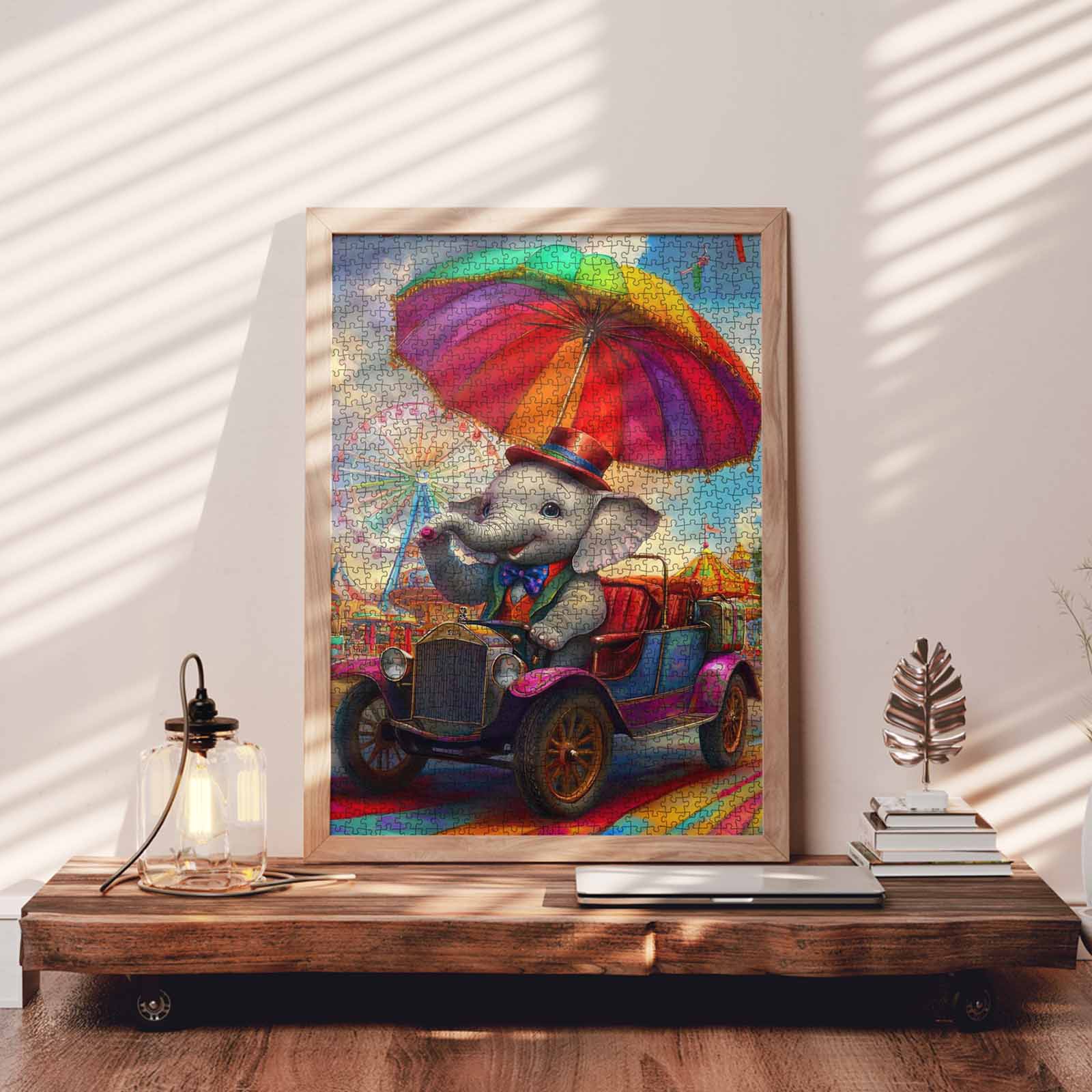 tucocoo-elephant-in-colorful-car-puzzle-1000-teile-elefant image 3