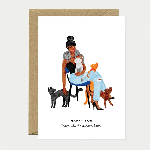 all-the-ways-to-say-greeting-cards-cat-dinner-karte-a6-katze image 1