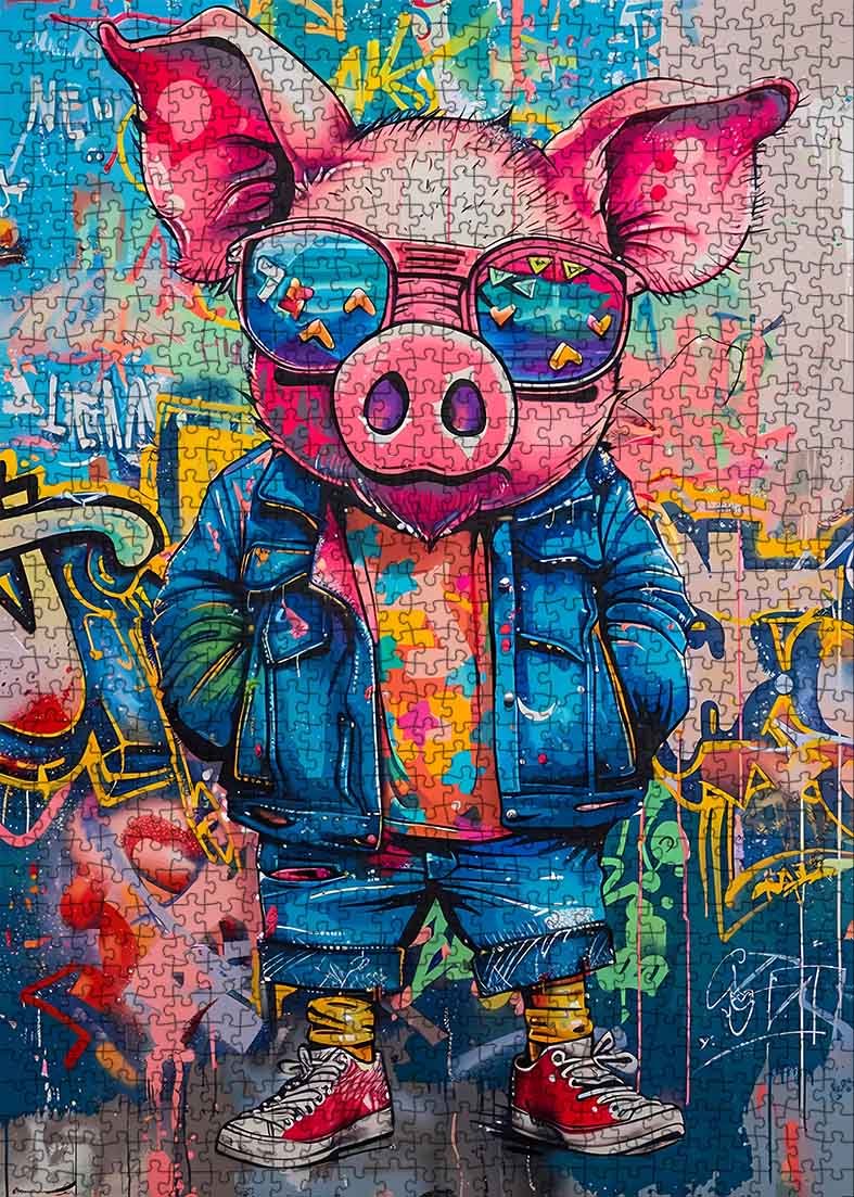 tucocoo-jigsaw-cool-pig-street-art-puzzle-1000-teile-schwein image 5