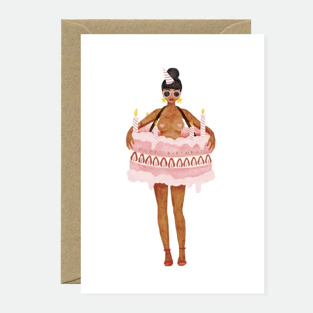 all-the-ways-to-say-girl-in-a-cake-gru-karte-a6-goldfolie image 1