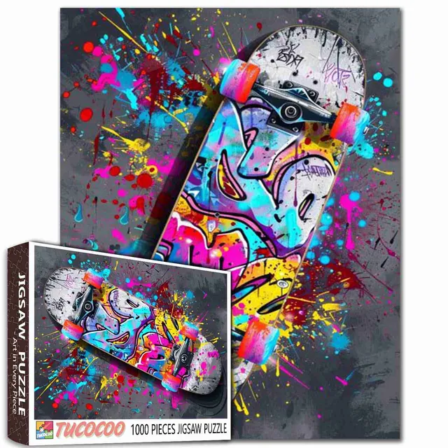 tucocoo-jigsaw-puzzles-graffiti-skateboard-puzzle-1000-teile-neon image 1