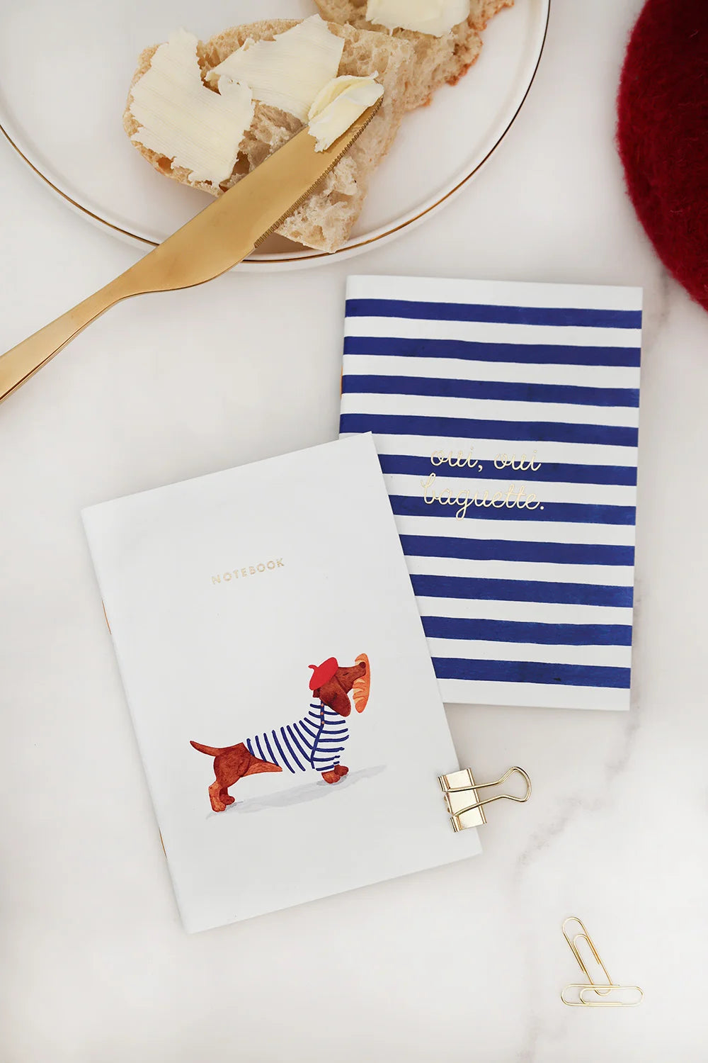 all-the-ways-to-say-oui-baguette-pocket-notebook-a6-duo-blanko image 2