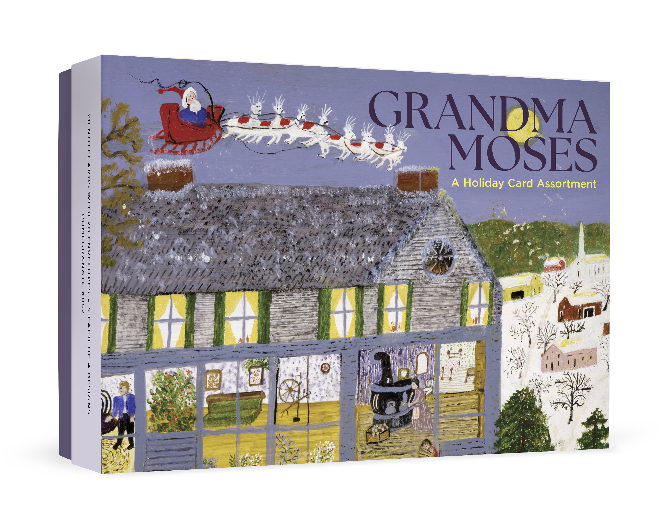 pomegranate-holiday-cards-grandma-moses-kartenset-weihnachten image 1