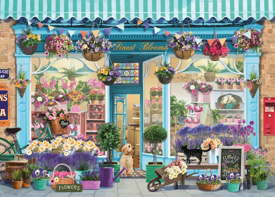 otter-house-florist-shop-1000-teile-puzzle-blumenladen image 1