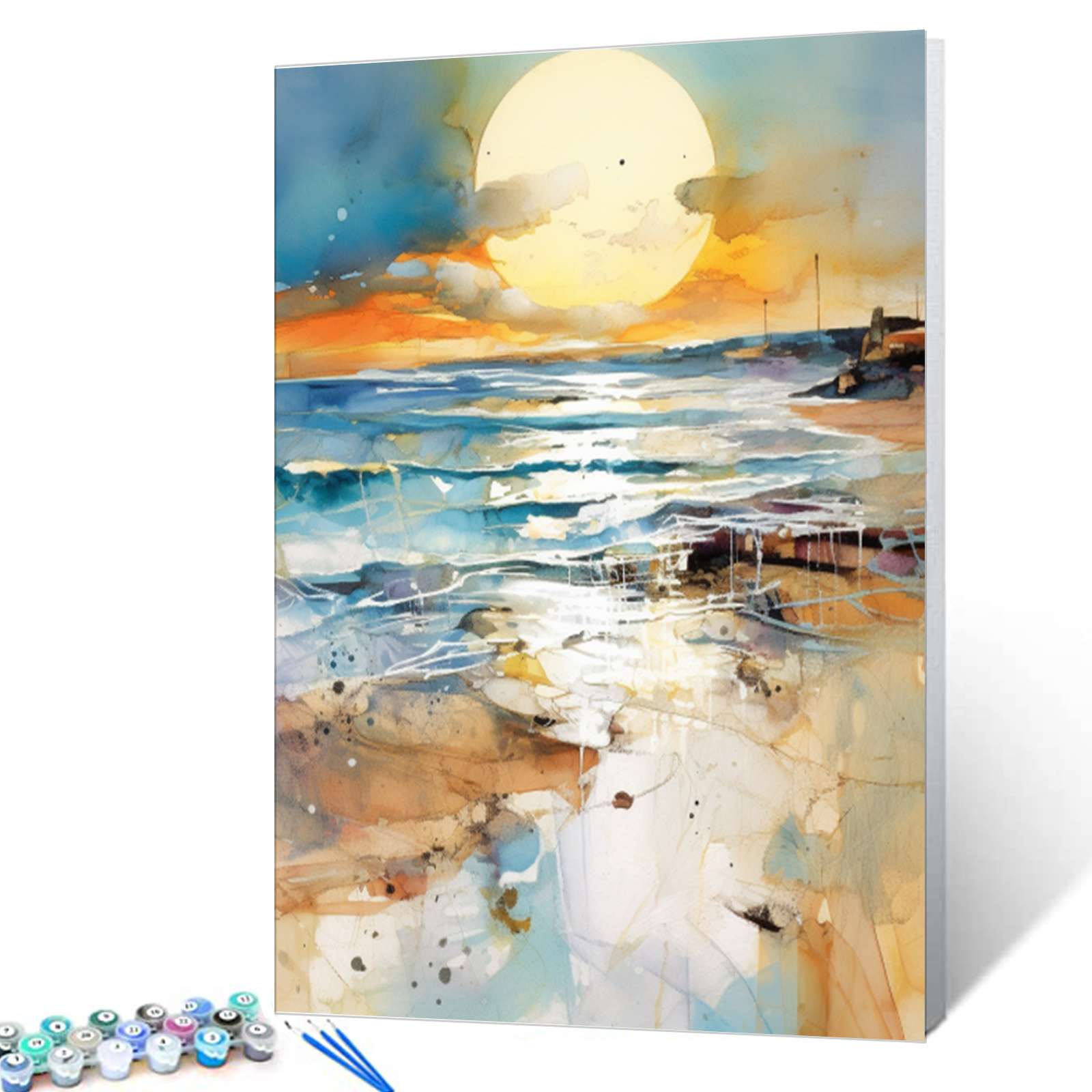tucocoo-paint-by-numbers-golden-sunset-over-the-ocean-malen-nach-zahlen-40x50 image 1