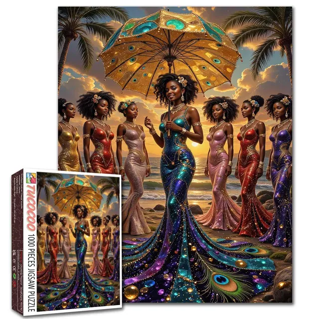 tucocoo-golden-sunset-queens-puzzle-1000-teile-strand image 1
