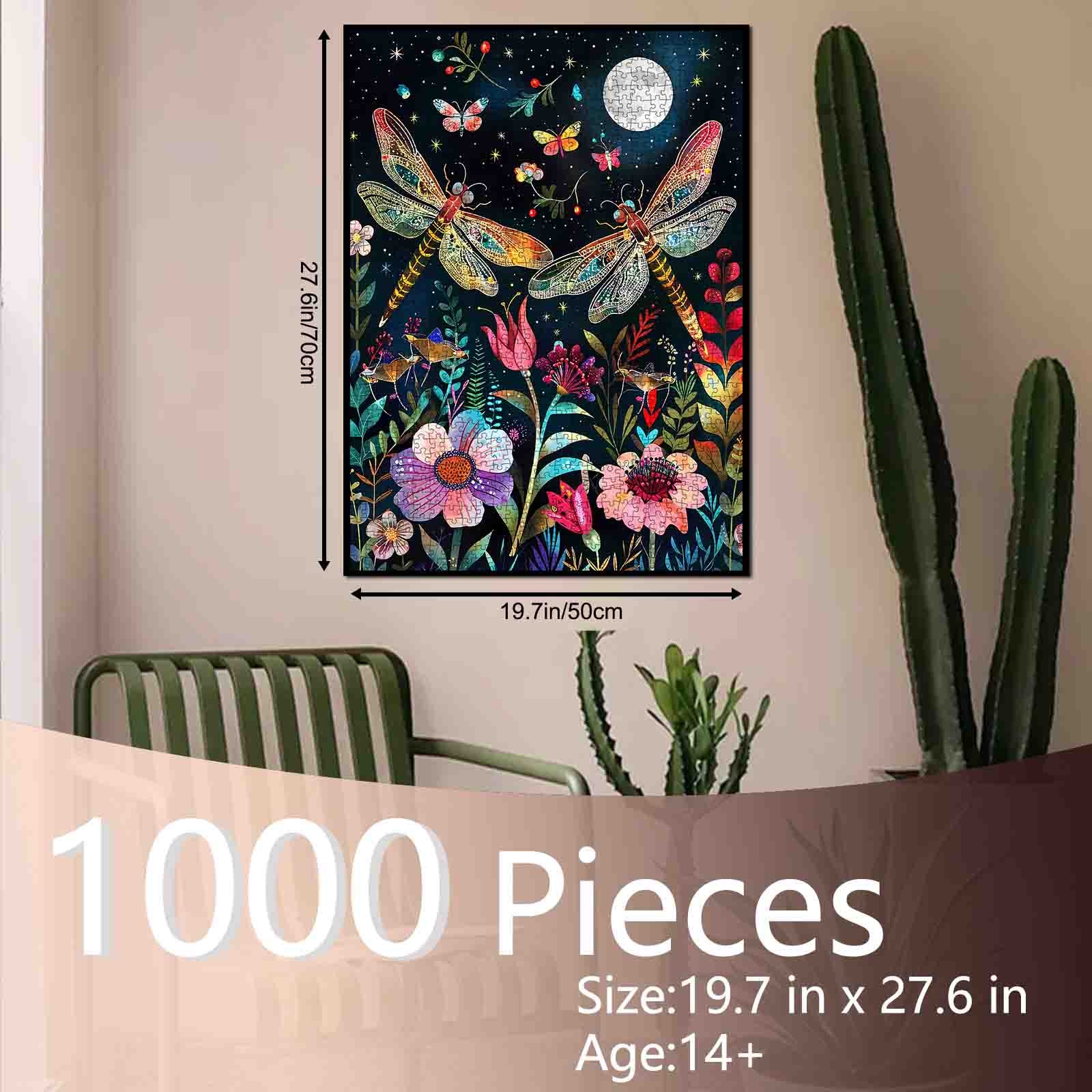 tucocoo-moonlit-dragonflies-floral-garden-puzzle-1000-teile-nacht image 5