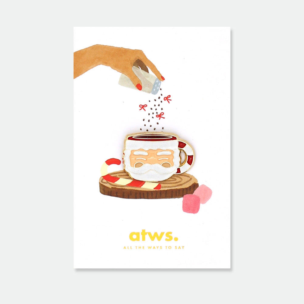 all-the-ways-to-say-santa-cup-pin-emaille-weihnachten-24-mm image 1