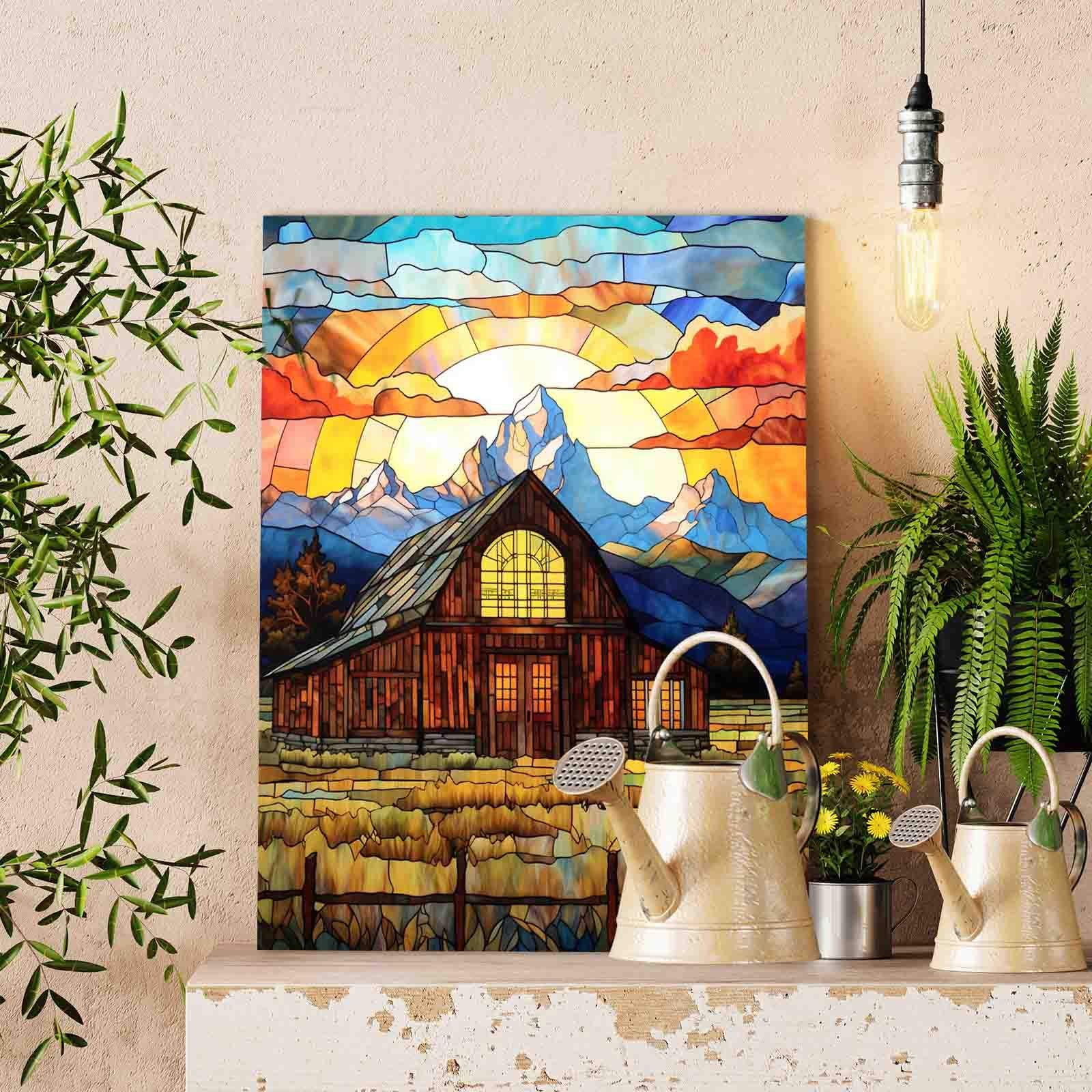 tucocoo-paint-by-numbers-sunset-barn-malen-nach-zahlen-40x50 image 2
