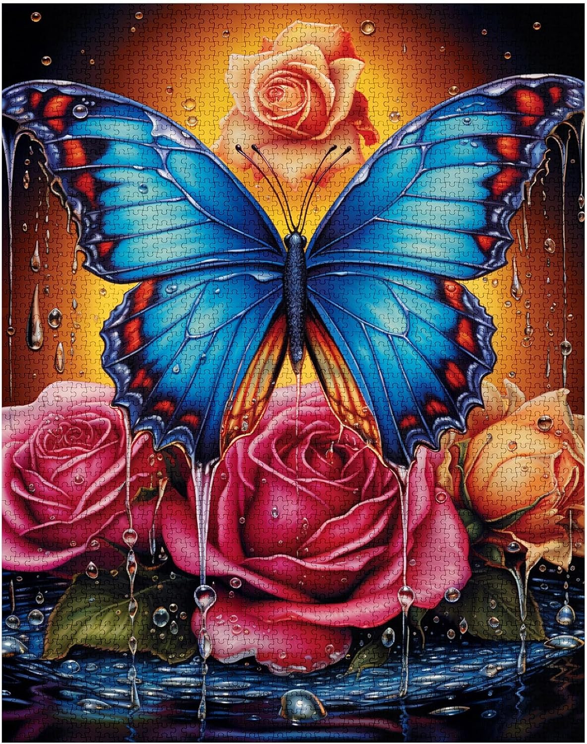 tucocoo-bule-butterfly-colorful-rose-puzzle-1000-teile image 2