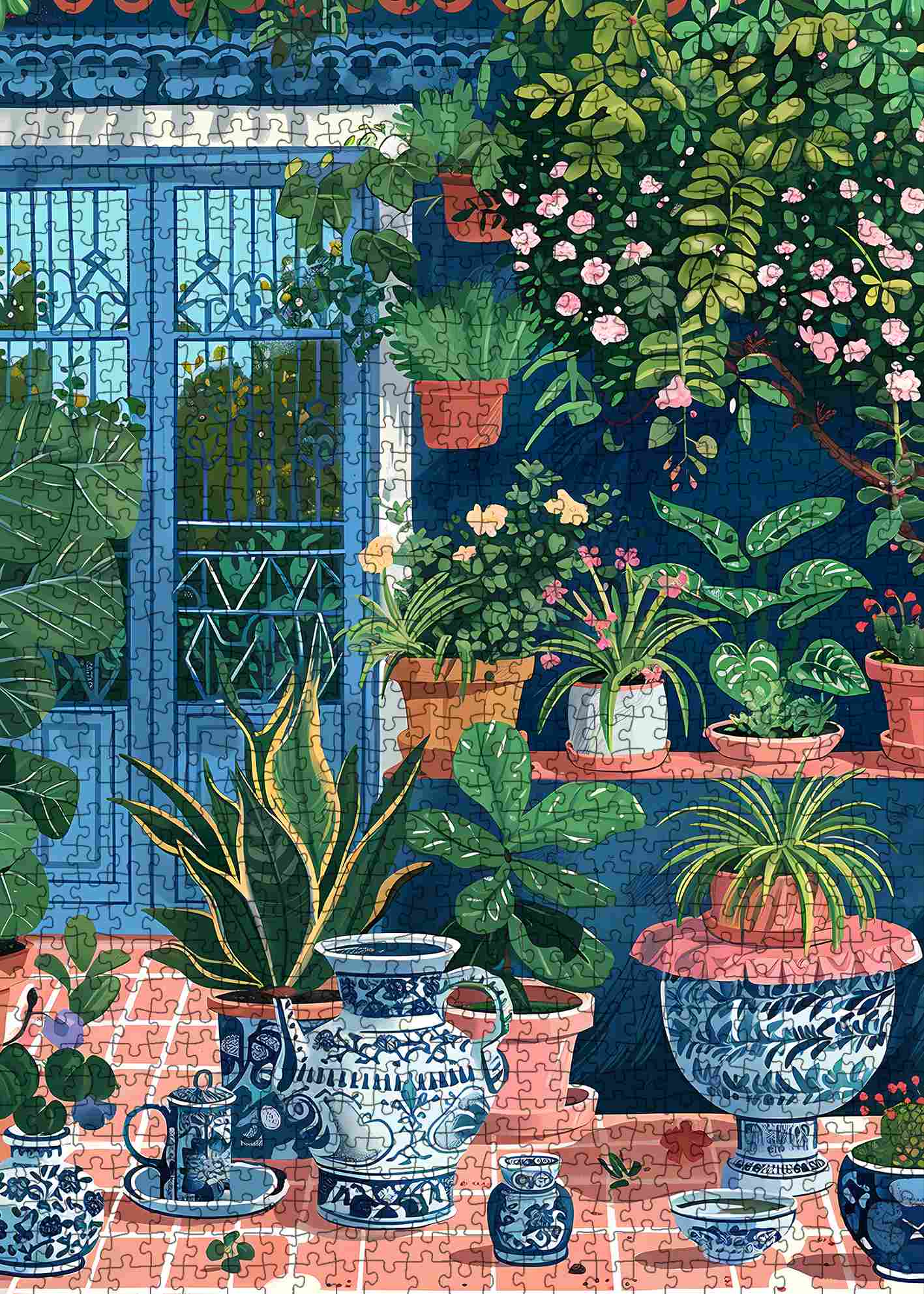 tucocoo-jigsaw-gartenterrasse-puzzle-1000-teile-blumen image 2
