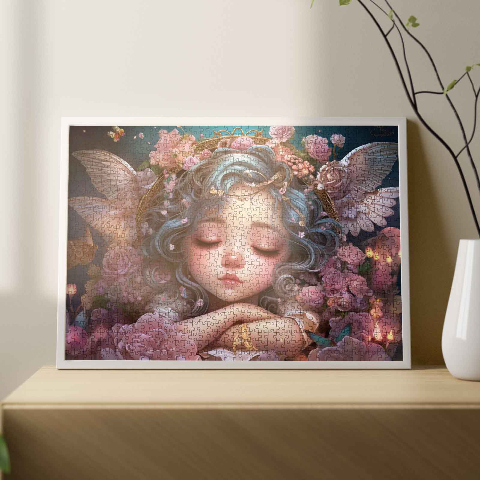 tucocoo-sleeping-angel-puzzle-1000-teile-engel-rosen image 3