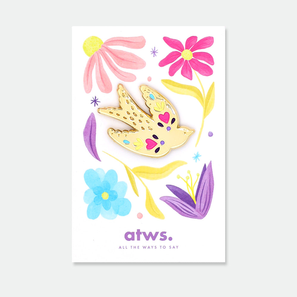 all-the-ways-to-say-lovebird-pin-emaille-gold-34-mm image 1