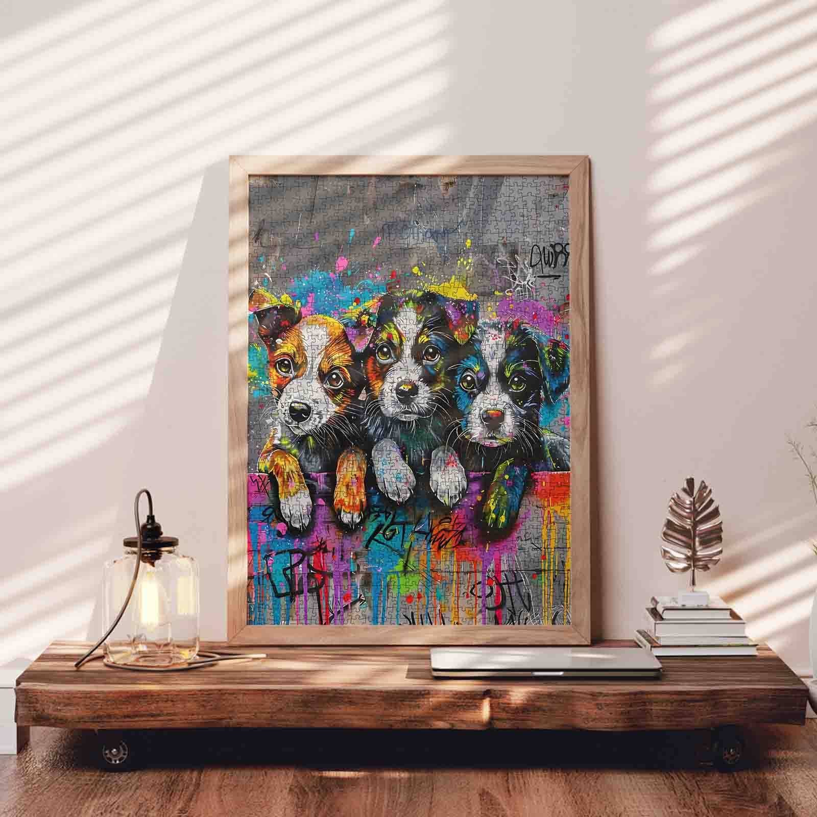tucocoo-jigsaw-graffiti-puppy-trio-puzzle-1000-teile-hunde-graffiti-motiv image 3
