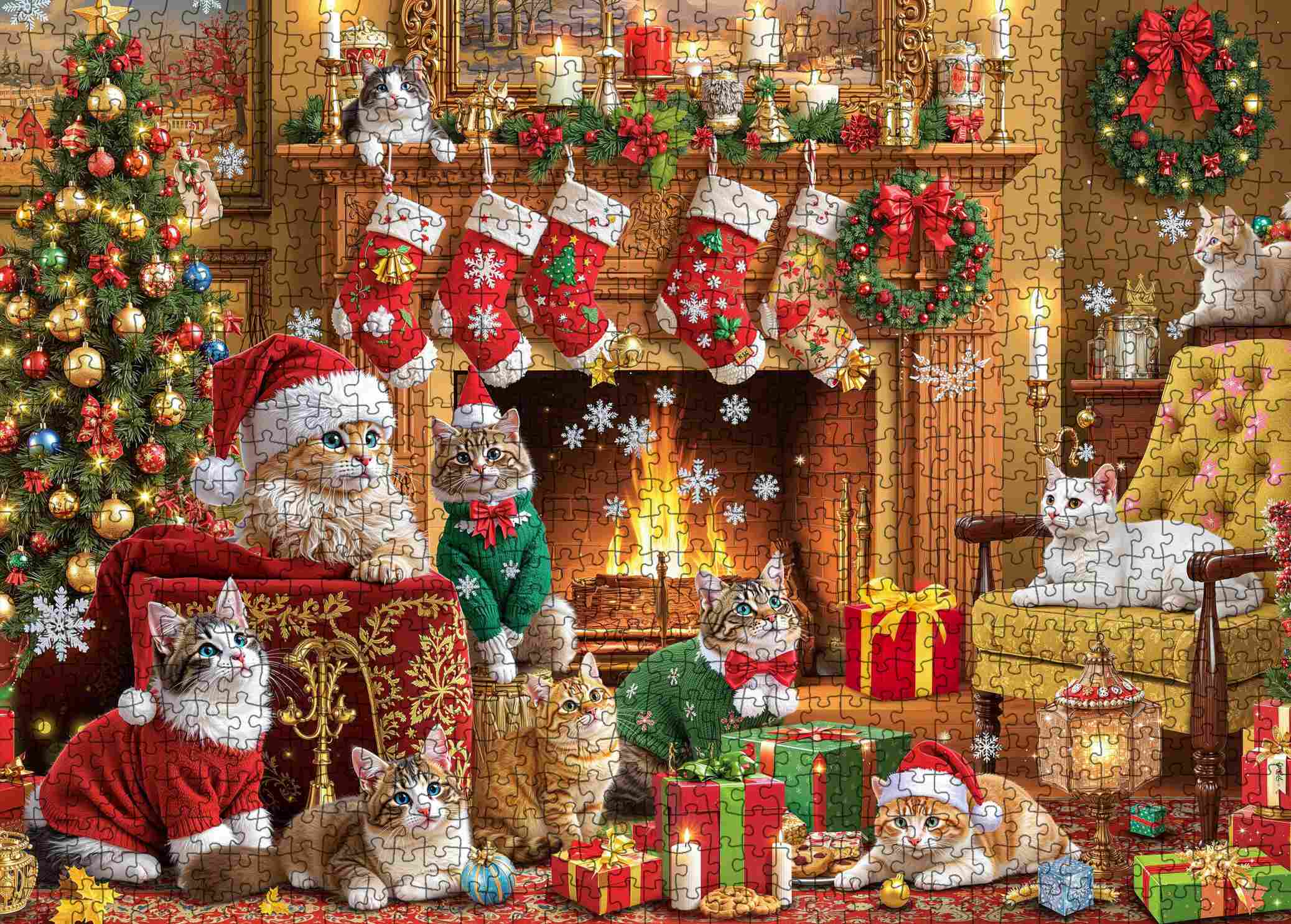 tucocoo-jigsaw-puzzles-festive-christmas-cats-puzzle-1000-teile image 2
