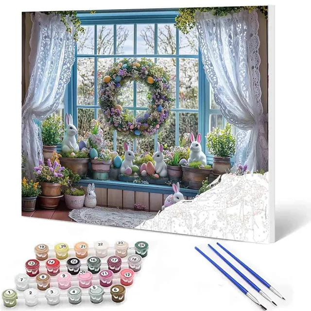 tucocoo-paint-by-numbers-easter-window-malen-nach-zahlen-40x50-ostern image 1
