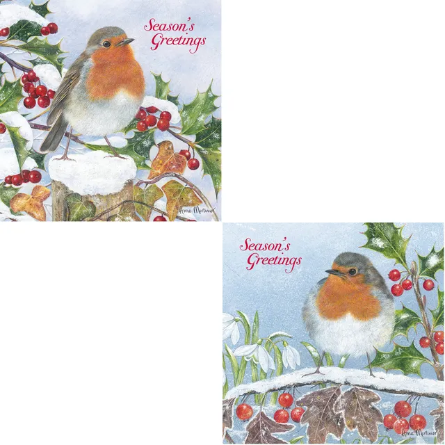 otter-house-christmas-perching-weihnachtskarten-10er-set-vogel image 1