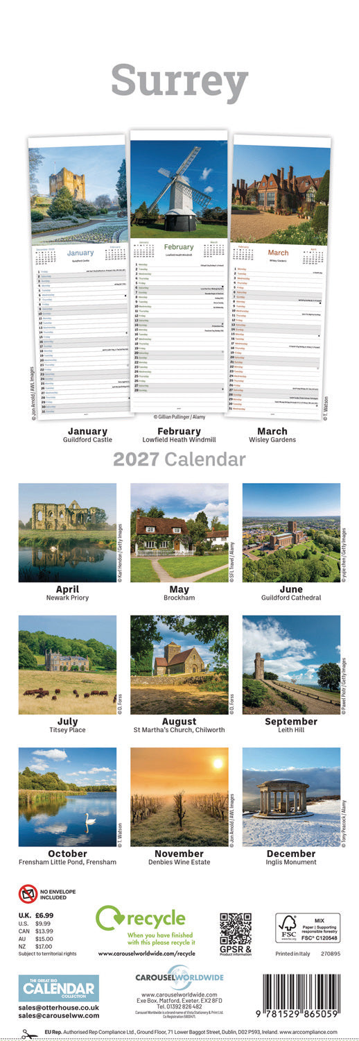 otter-house-surrey-slim-calendar-2027-wandkalender image 2