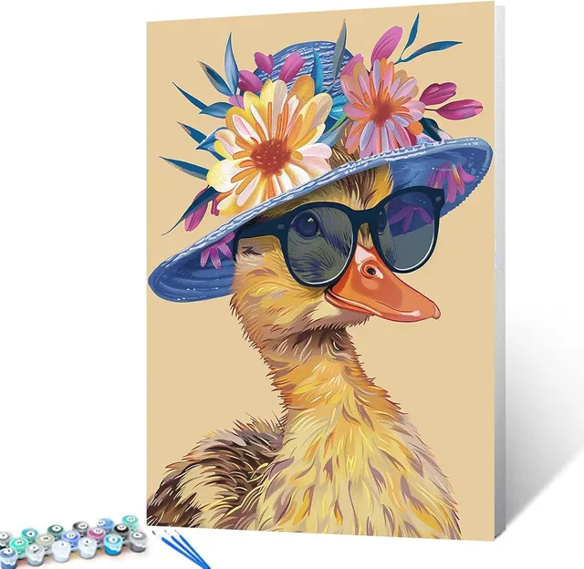 tucocoo-paint-by-numbers-ente-sonnenbrille-malset-40x50 image 1
