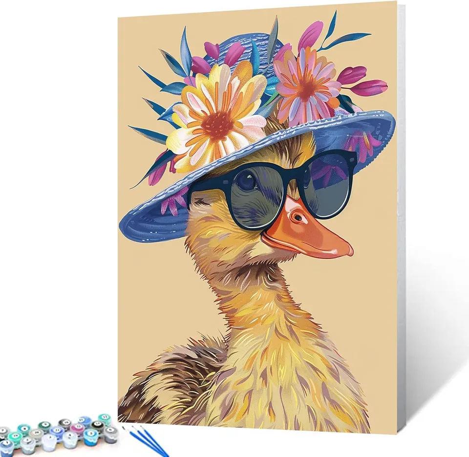 tucocoo-paint-by-numbers-ente-sonnenbrille-malset-40x50 image 1