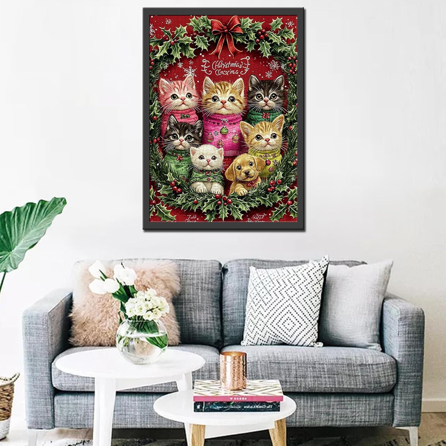tucocoo-kittens-puppies-christmas-wreath-puzzle-1000-teile-katzen image 3