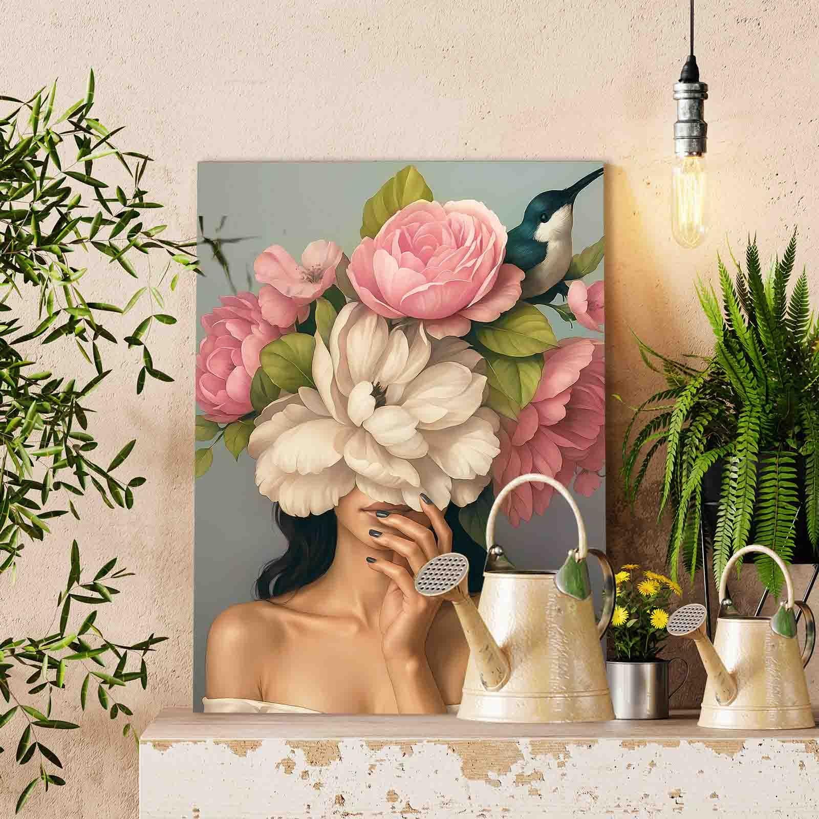 tucocoo-woman-peonies-bird-malen-nach-zahlen-40x50-ohne-rahmen image 2