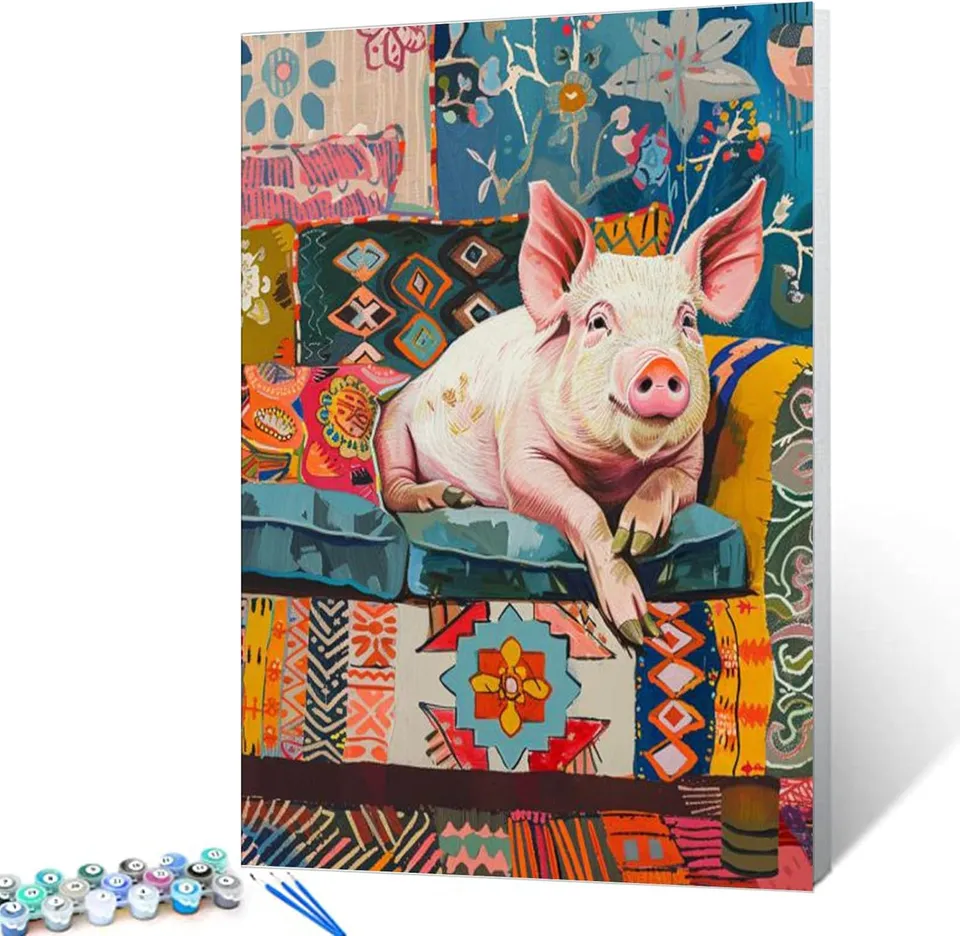 tucocoo-schwein-auf-sofa-malen-nach-zahlen-40x50-tiere image 1