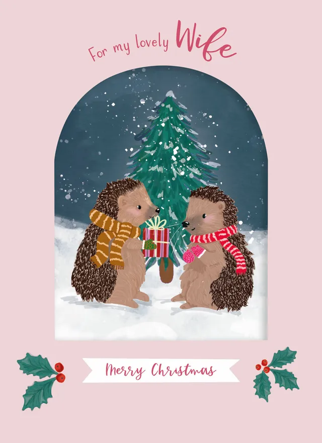 otter-house-christmas-weihnachtskarte-ehefrau-igel image 1