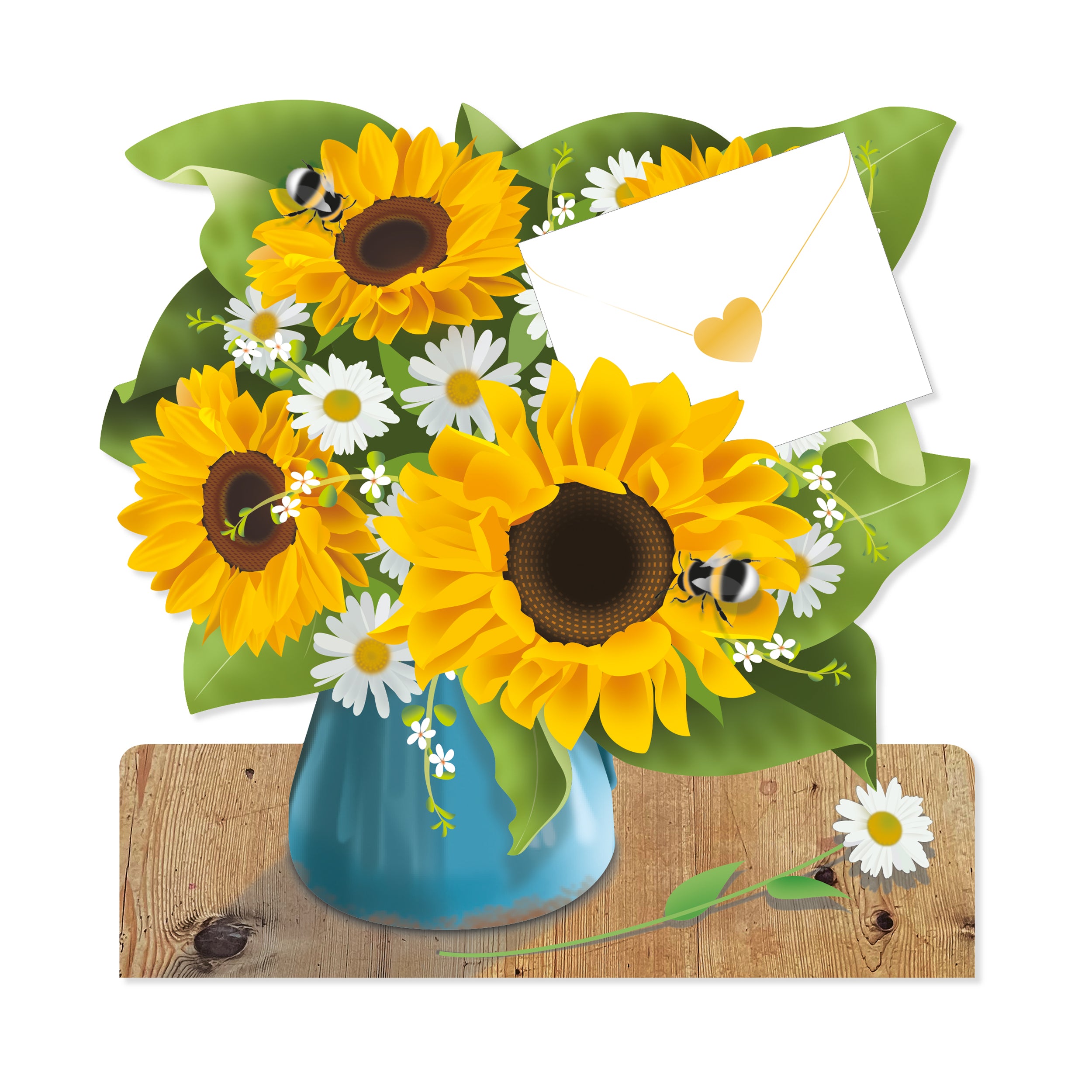 otter-house-puzzle-special-delivery-grusskarte-sunflowers-160mm image 1