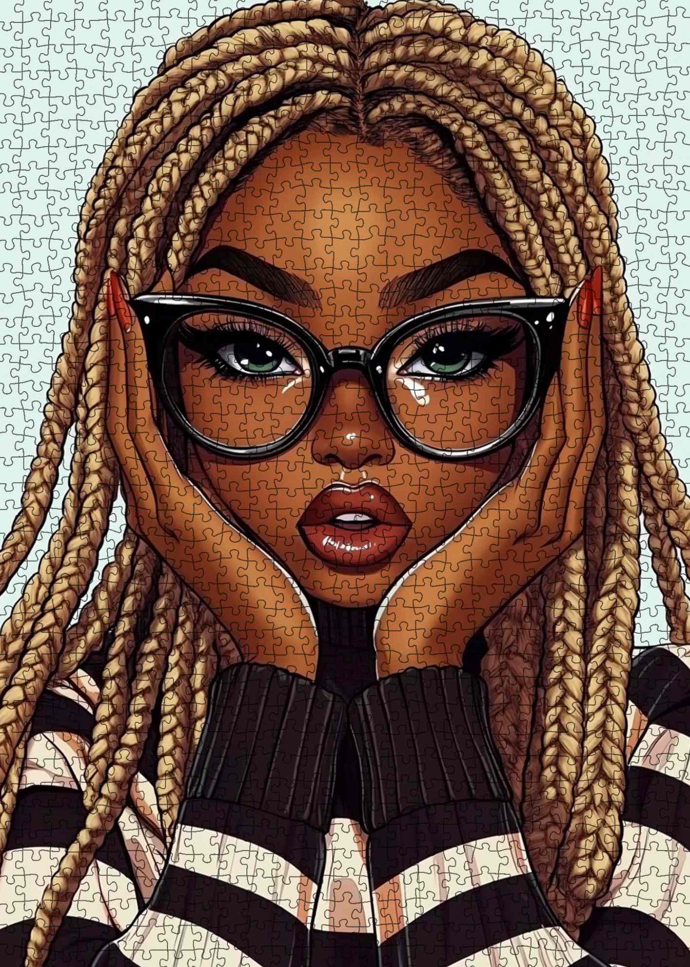 tucocoo-stylish-braided-beauty-portrait-puzzle-1000-teile-frau image 2