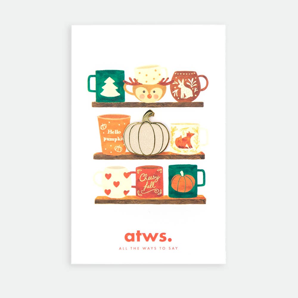 all-the-ways-to-say-pumpkin-pin-emaille-gold-herbst image 1
