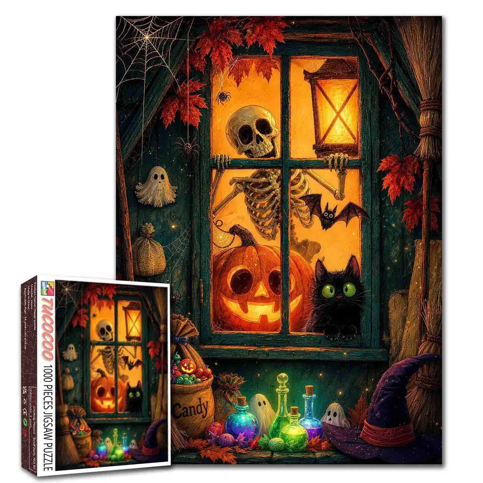tucocoo-haunted-halloween-window-puzzle-1000-teile-k-rbis image 1
