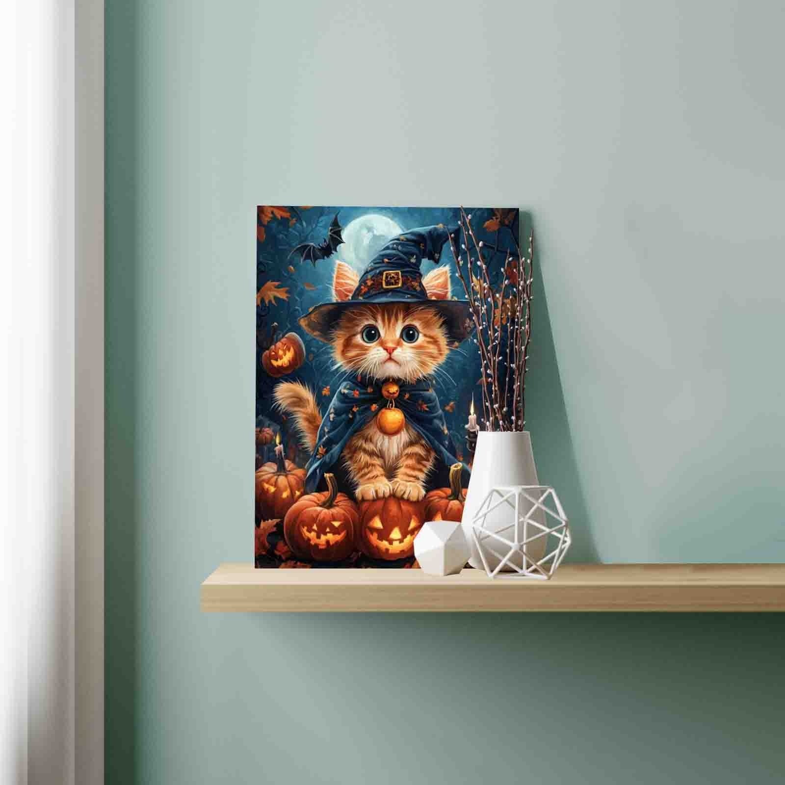 tucocoo-halloween-kitten-wizard-malen-nach-zahlen-ohne-rahmen-katze image 3