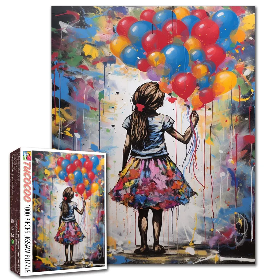 tucocoo-girl-with-colorful-balloons-puzzle-1000-teile image 1