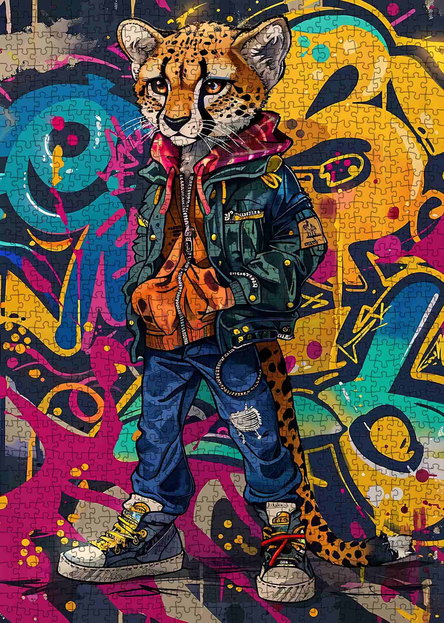 tucocoo-graffiti-cheetah-puzzle-1000-teile-gepard image 2