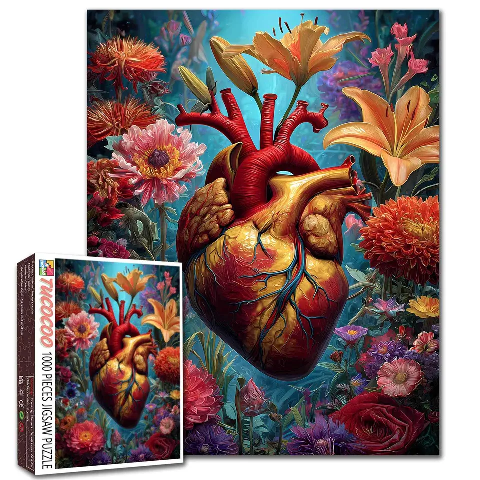 tucocoo-heart-of-nature-puzzle-1000-teile-herz-blumen image 1