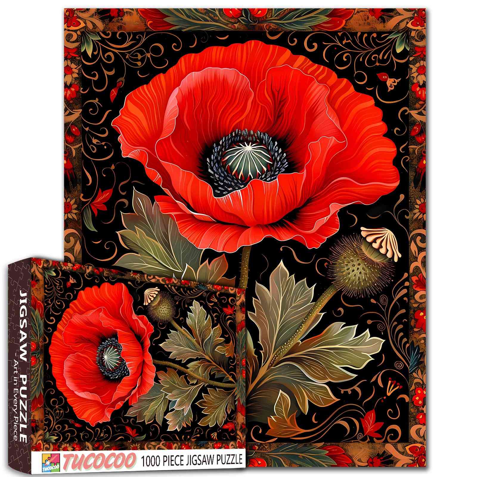 tucocoo-elegant-red-poppy-puzzle-1000-teile-blumen image 1