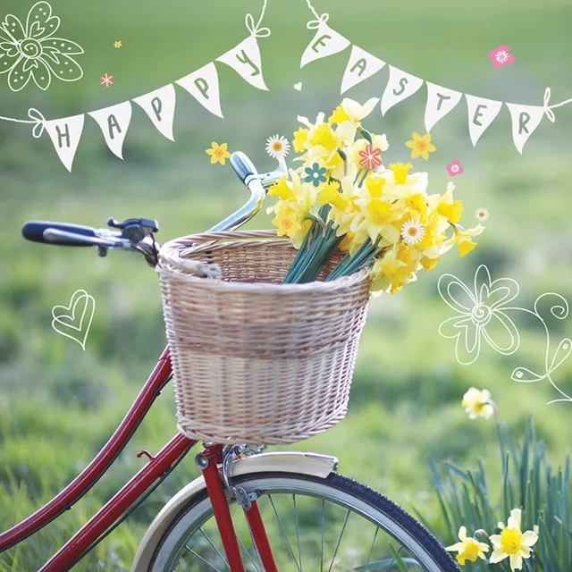 otter-house-daffodil-basket-osterkarten-5er-pack-narzissen image 1