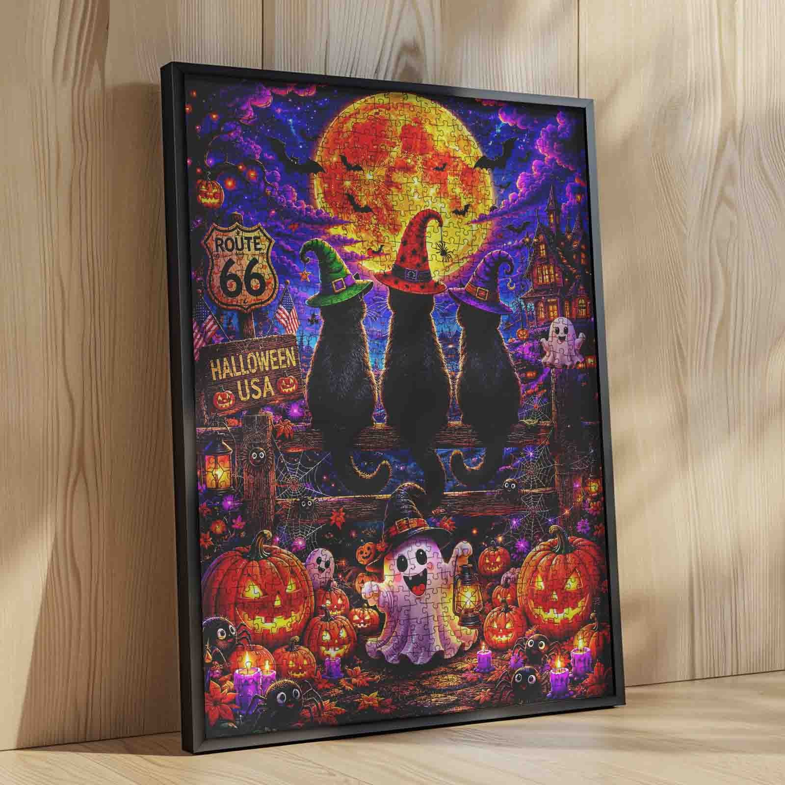 tucocoo-black-cats-halloween-moonlight-puzzle-1000t image 3