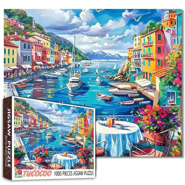 tucocoo-summer-port-puzzle-1000-teile-hafen-landschaft image 1