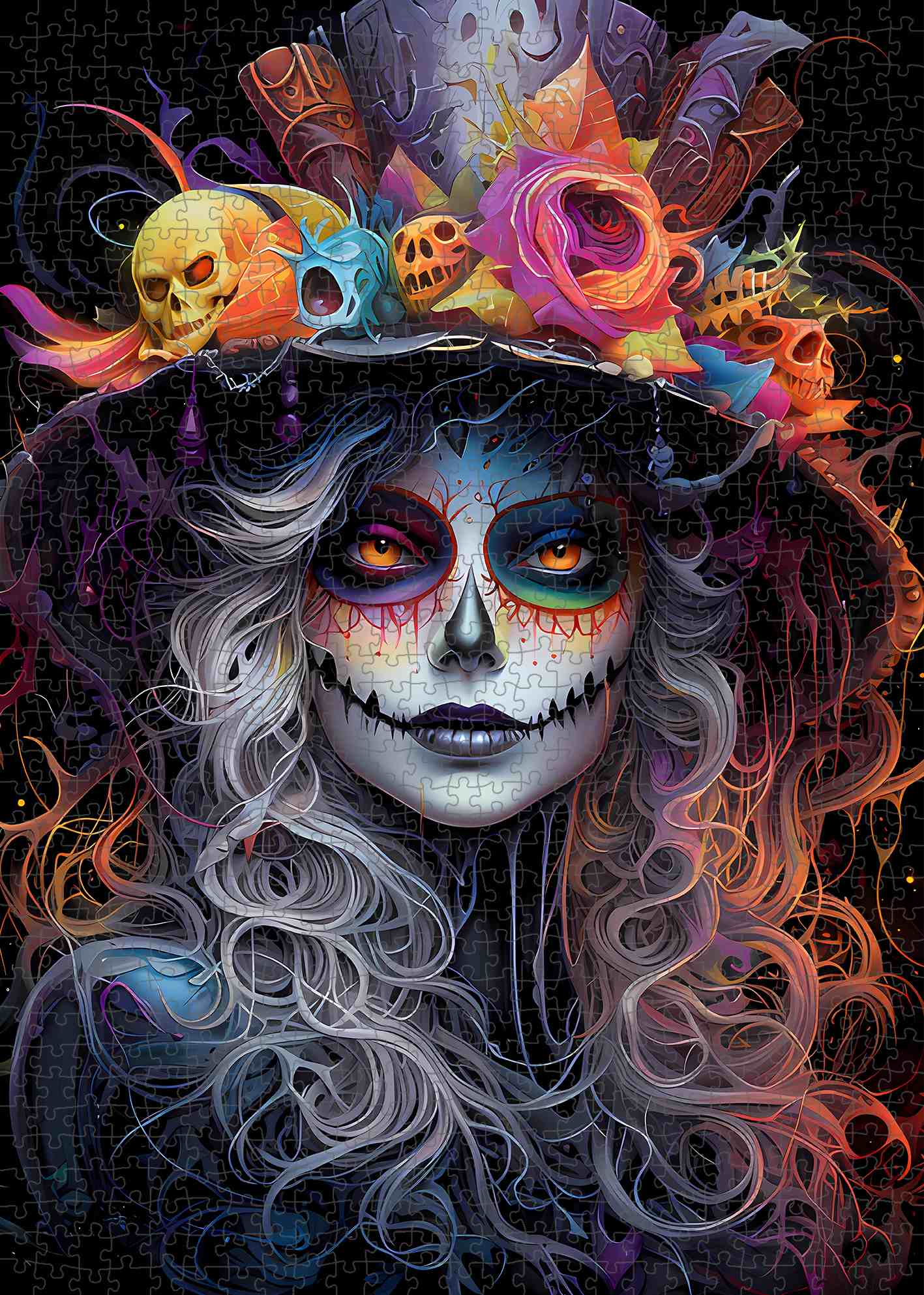 tucocoo-midnight-catrina-glow-puzzle-1000-teile-totenkopf image 2