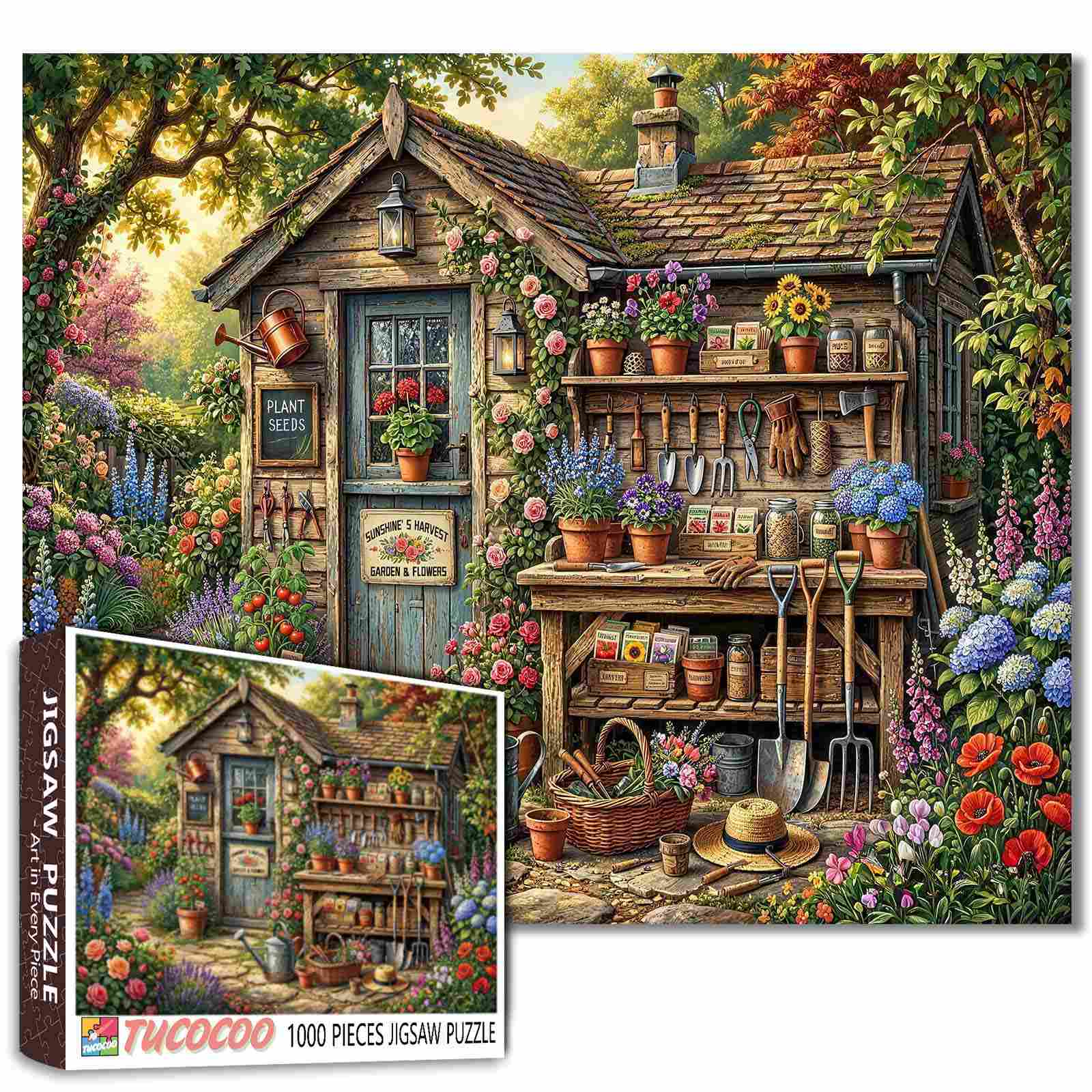 tucocoo-secret-garden-potting-shed-puzzle-1000-teile-blumen image 1